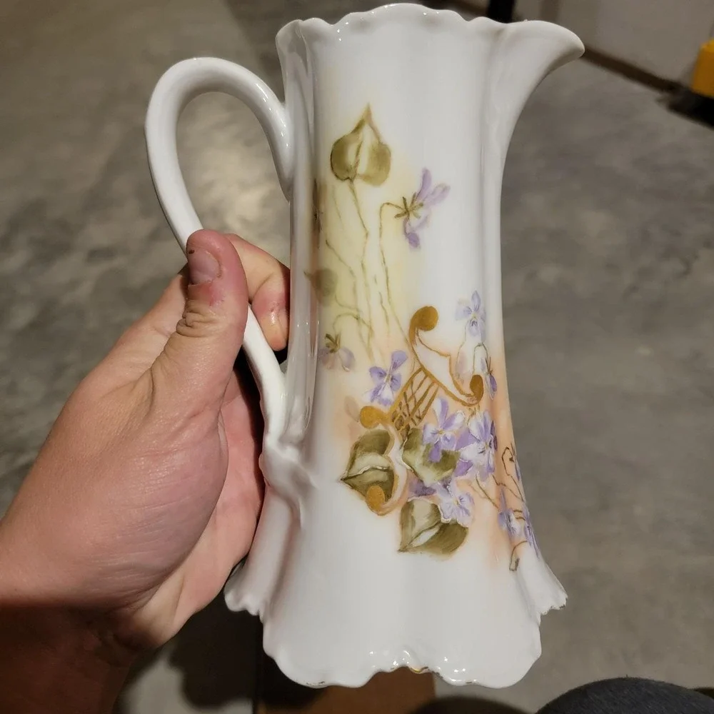 Antique H & C L France Haviland & Co.‎ Floral design Pitcher No Lid